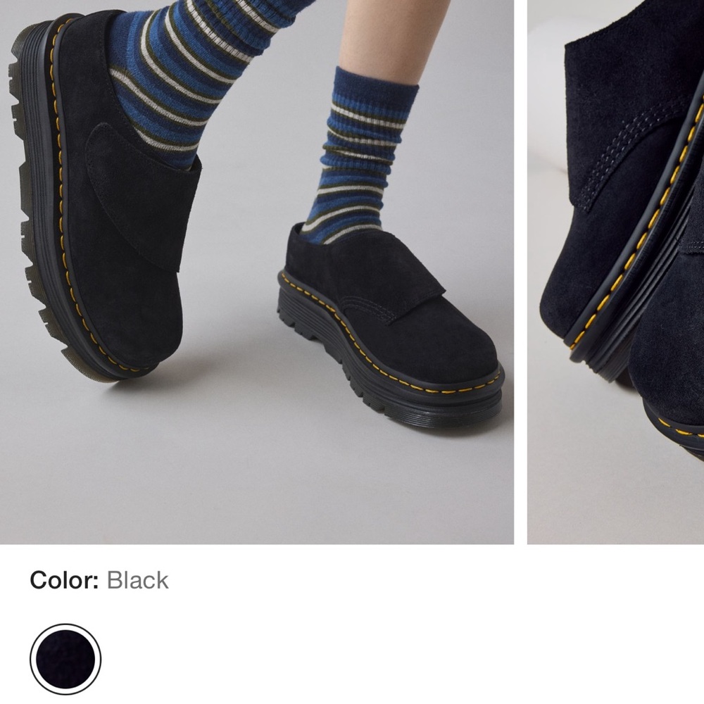 Dr. Martens Black Suede Loafers bronx suede zebzag anywair